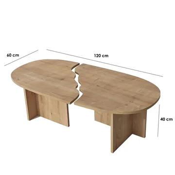 Jorvis sofabord 120 cm ovalt - Safir Eg - Møbler - Borde - Sofabord