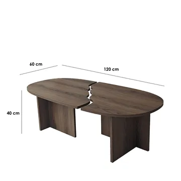Jorvis sofabord 120 cm ovalt - Valnød - Møbler - Borde - Sofabord