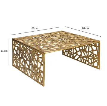 Junino 60 cm Kvadratisk Sofabord i Metal - Guld - Møbler - Borde - Sofabord