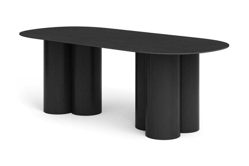 Juno Spisebord Oval 220×100 cm Finér, Sortbejdset eg