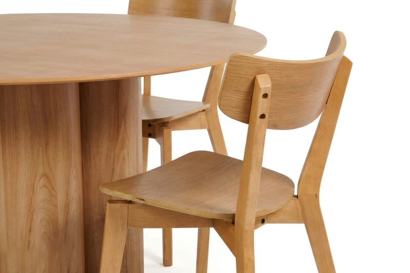 Juno spisegruppe 130 cm rund i eg med 6 Amelia spisestole - Eg - Møbler - Borde - Spisebordssæt
