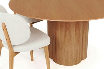 Juno spisegruppe 150 cm rund i eg med 6 Eira spisestole - Eg - Møbler - Borde - Spisebordssæt