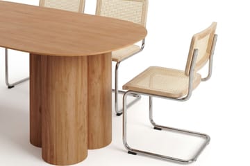 Juno spisegruppe rektangulær 220 cm eg med 6 Build spisestole - Eg - Møbler - Borde - Spisebordssæt