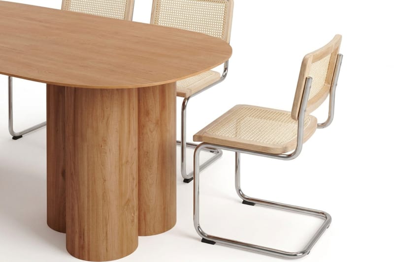 Juno spisegruppe rektangulær 220 cm eg med 6 Build spisestole - Eg - Møbler - Borde - Spisebordssæt