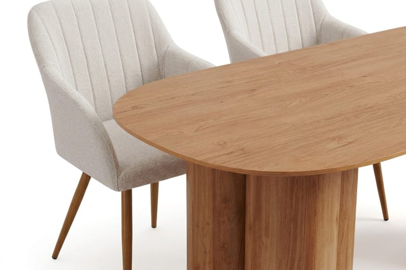 Juno spisegruppe rektangulær 220 cm Eg med 6 Filippa-spisestole - Eg - Møbler - Borde - Spisebordssæt