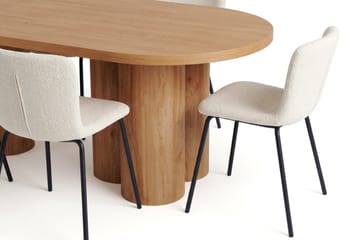 Juno spisegruppe rektangulær 220 cm eg med 6 Katy spisebordsstole - Eg - Møbler - Borde - Spisebordssæt