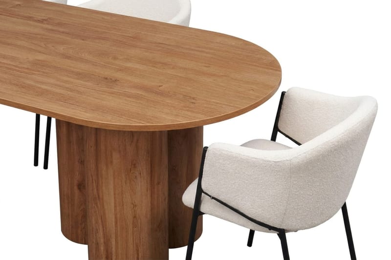 Juno spisegruppe rektangulær 220 cm eg med 8 Filip spisebordsstole - Eg - Møbler - Borde - Spisebordssæt