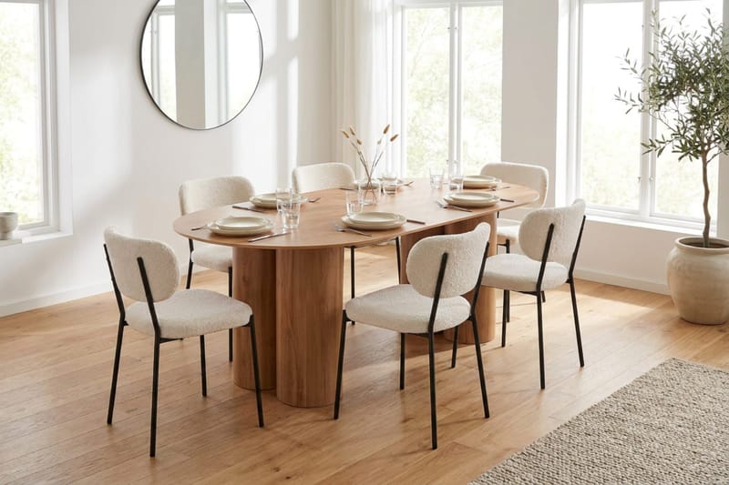 Juno spisegruppe rektangulær 220 cm eg med 8 Gemmiano spisebordsstole - Eg - Møbler - Borde - Spisebordssæt