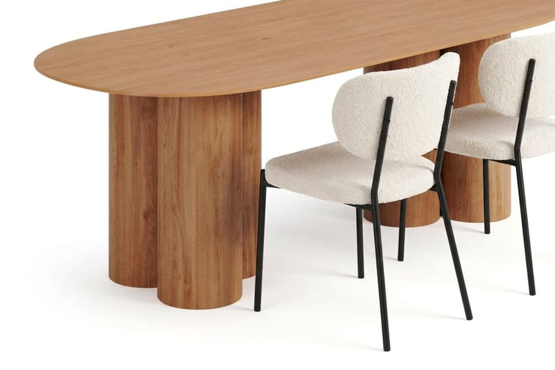 Juno spisegruppe rektangulær 220 cm eg med 8 Gemmiano spisebordsstole - Eg - Møbler - Borde - Spisebordssæt