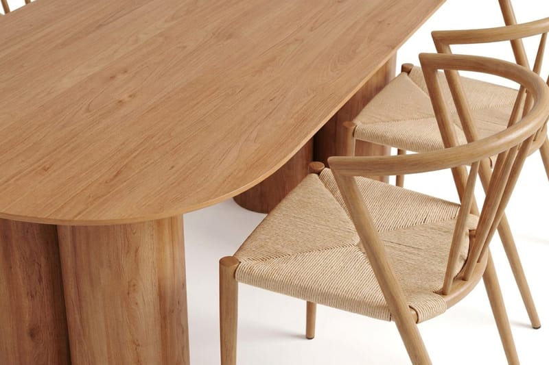 Juno spisegruppe rektangulær 220 cm eg med 8 Winston spisebordsstole - Eg - Møbler - Borde - Spisebordssæt