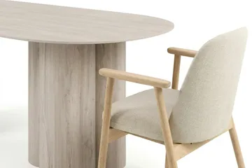 Juno spisegruppe rektangulær 220 cm hvidolieret med 6 Reciclar spisebordsstole - Hvidbejdset eg - Møbler - Borde - Spisebordssæt