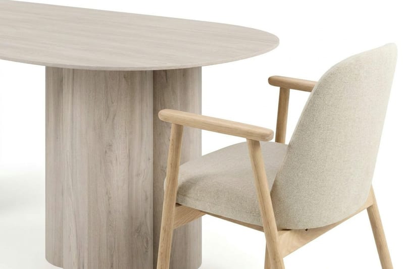 Juno spisegruppe rektangulær 220 cm hvidolieret med 6 Reciclar spisebordsstole - Hvidbejdset eg - Møbler - Borde - Spisebordssæt