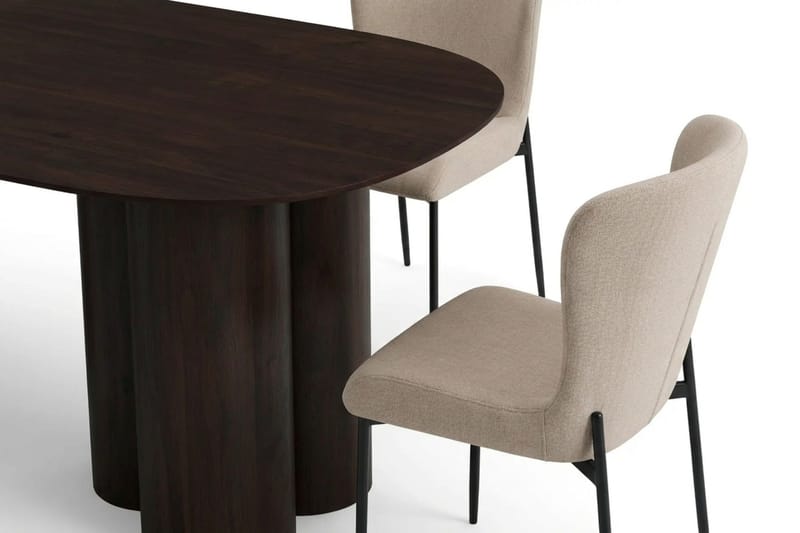 Juno spisegruppe rektangulær 220 cm røget eg med 6 Elsie spisestole - Røget eg - Møbler - Borde - Spisebordssæt