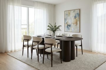 Juno spisegruppe rektangulær 220 cm røget eg med 6 Molly spisestole - Røget eg - Møbler - Borde - Spisebordssæt
