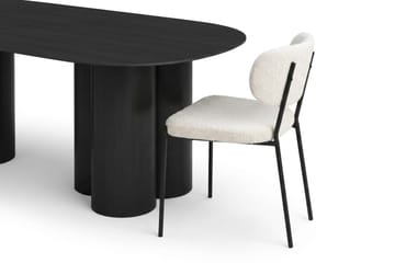 Juno spisegruppe rektangulær 220 cm sort med 6 Gemmiano spisebordsstole - Sortbejdset eg - Møbler - Borde - Spisebordssæt