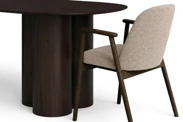 Juno spisegruppe rektangulær 220 cm sort med 6 Reciclar spisebordsstole - Sortbejdset eg - Møbler - Borde - Spisebordssæt