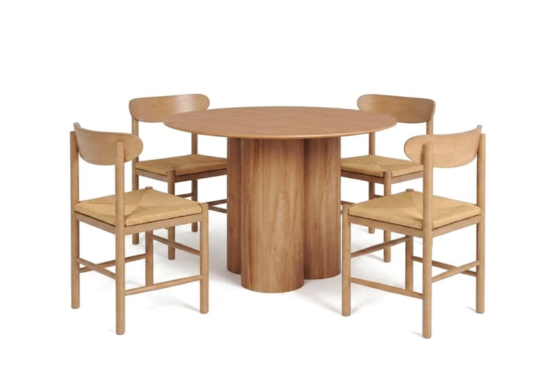 Juno spisegruppe rund 110 cm eg med 4 Malte spisestole, undefined