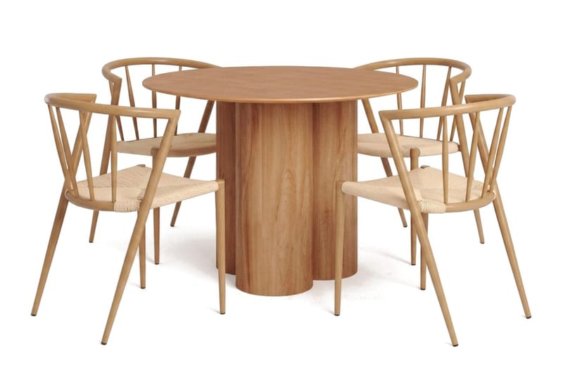 Juno spisegruppe rund 110 cm eg med 4 Winston spisebordsstole, Eg