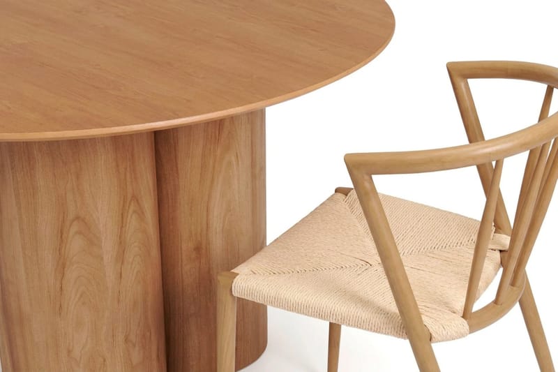 Juno spisegruppe rund 110 cm eg med 4 Winston spisebordsstole - Eg - Møbler - Borde - Spisebordssæt