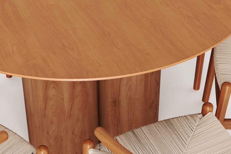 Juno spisegruppe rund 130 cm eg med 6 Dastoori spisestole - Eg - Møbler - Borde - Spisebordssæt