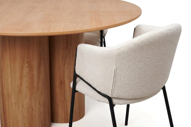 Juno spisegruppe rund 130 cm eg med 6 Filip spisestole - Eg - Møbler - Borde - Spisebordssæt