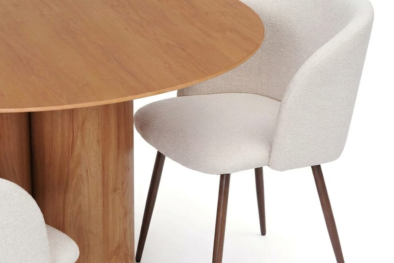 Juno spisegruppe rund 130 cm eg med 6 Greya spisestole - Eg - Møbler - Borde - Spisebordssæt
