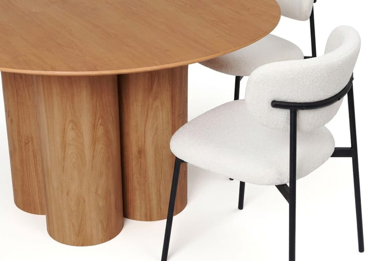 Juno spisegruppe rund 130 cm eg med 6 Lucy spisestole - Eg - Møbler - Borde - Spisebordssæt
