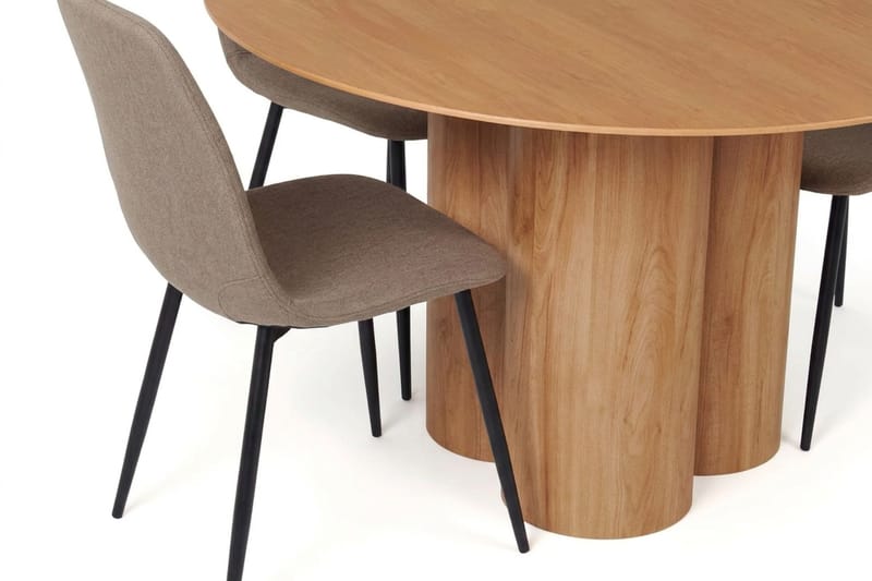 Juno spisegruppe rund 130 cm eg med 6 Nibe spisestole - Eg - Møbler - Borde - Spisebordssæt