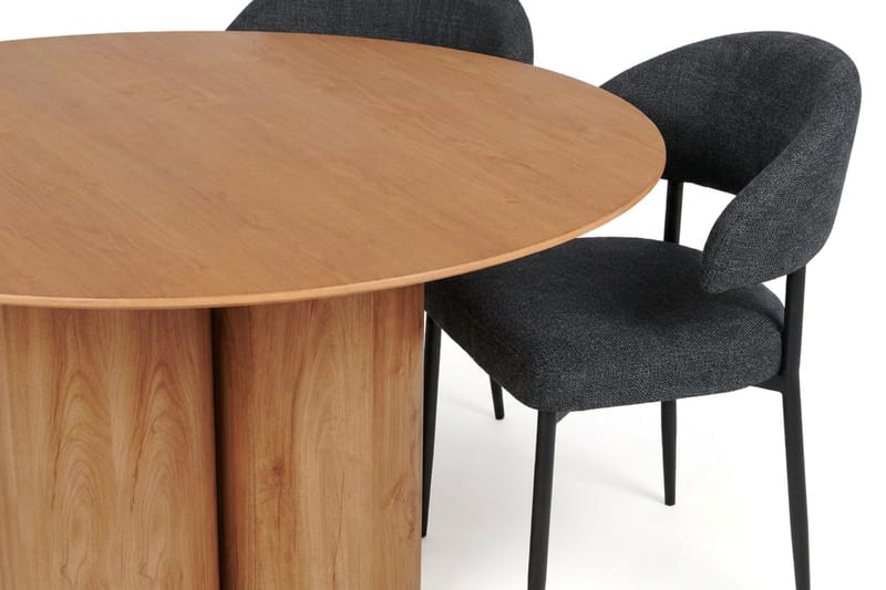 Juno spisegruppe rund 130 cm eg med 6 Sawako spisestole - Eg - Møbler - Borde - Spisebordssæt