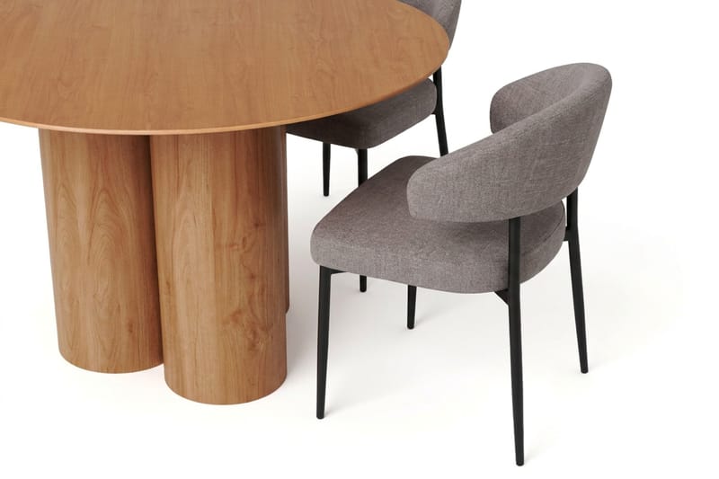 Juno spisegruppe rund 130 cm eg med 6 Sawako spisestole - Eg - Møbler - Borde - Spisebordssæt