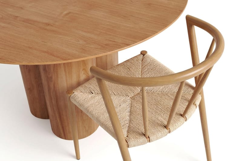 Juno spisegruppe rund 130 cm eg med 6 Winston spisestole - Eg - Møbler - Borde - Spisebordssæt