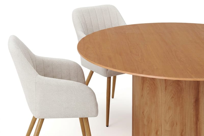 Juno spisegruppe rund 150 cm eg med 6 Filippa spisebordsstole - Eg - Møbler - Borde - Spisebordssæt