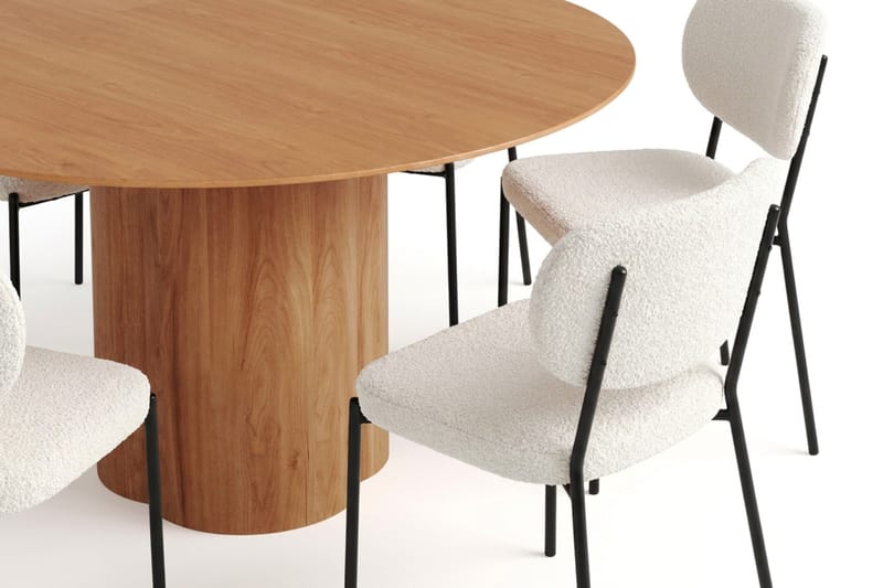 Juno spisegruppe rund 150 cm eg med 6 Gemmiano spisestole - Eg - Møbler - Borde - Spisebordssæt
