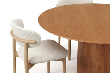 Juno spisegruppe rund 150 cm eg med 6 Jaiveer spisestole - Eg - Møbler - Borde - Spisebordssæt