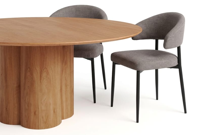 Juno spisegruppe rund 150 cm eg med 6 Sawako spisestole - Eg - Møbler - Borde - Spisebordssæt