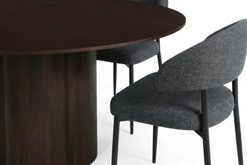 Juno spisegruppe rund 150 cm røget eg med 6 Sawako spisestole - Røget eg - Møbler - Borde - Spisebordssæt