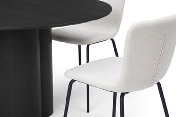 Juno spisegruppe rund 150 cm sort med 6 Katy spisebordsstole - Sortbejdset eg - Møbler - Borde - Spisebordssæt