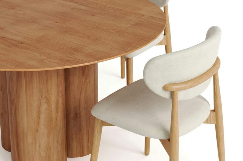 Juno spisegruppe rundt 130 cm eg med 6 Molly spisestole - Eg - Møbler - Borde - Spisebordssæt
