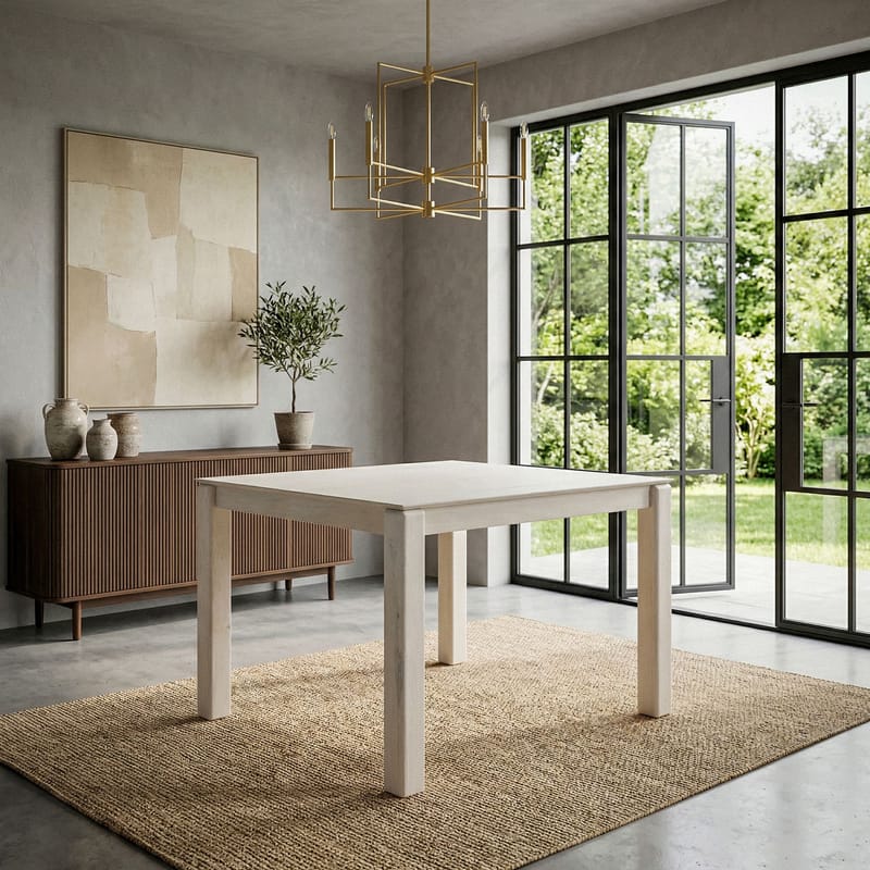 Jununa Spisebord 80 cm - Let hvidpigmenteret - Møbler - Borde - Spisebord og køkkenbord