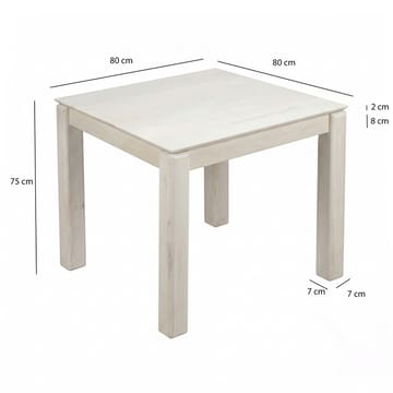 Jununa Spisebord 80 cm - Let hvidpigmenteret - Møbler - Borde - Spisebord og køkkenbord