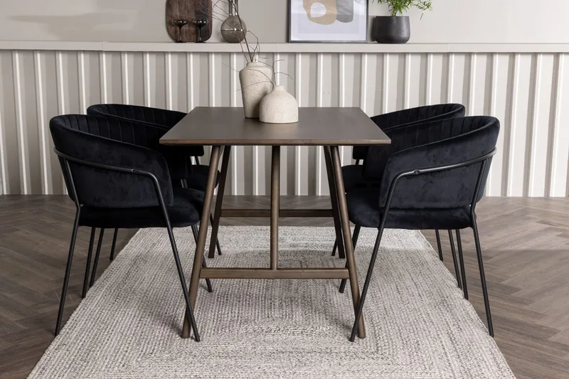 Kaseidon spisebord 120x80 cm med 4 Selma spisebordsstole