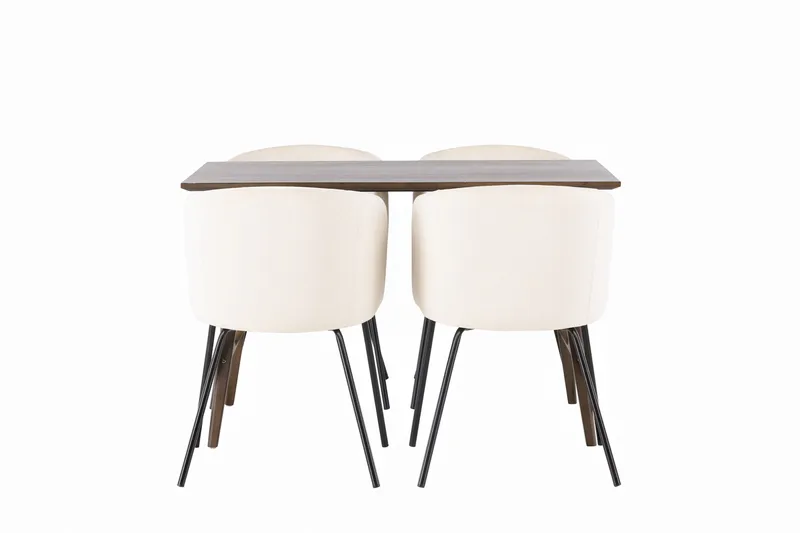 Kaseidon Spisebordssæt 120 cm Rektangulær med 4 Berit Stole, Beige