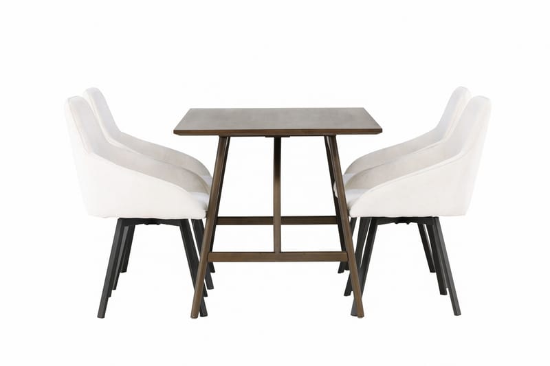 Kaseidon Spisebordssæt 120 cm Rektangulær med 4 Rosie Stole - Beige - Møbler - Borde - Spisebordssæt