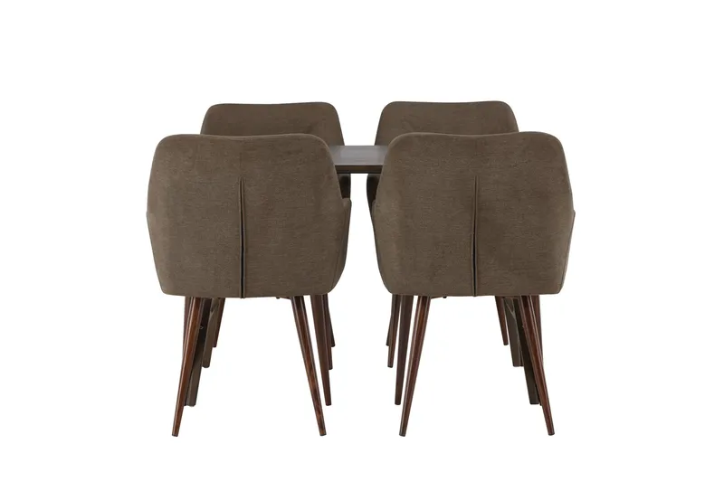 Kaseidon Spisebordssæt 120 cm Rektangulær med 4 Tomorrow Stole, Brun