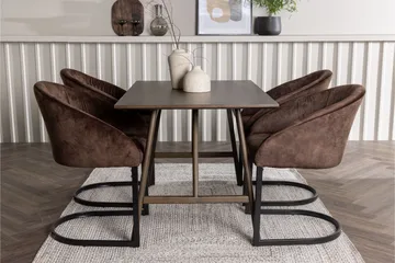 Kaseidon spisegruppe 120 cm rektangulær med 4 Evening-stole - Møbler - Borde - Spisebordssæt