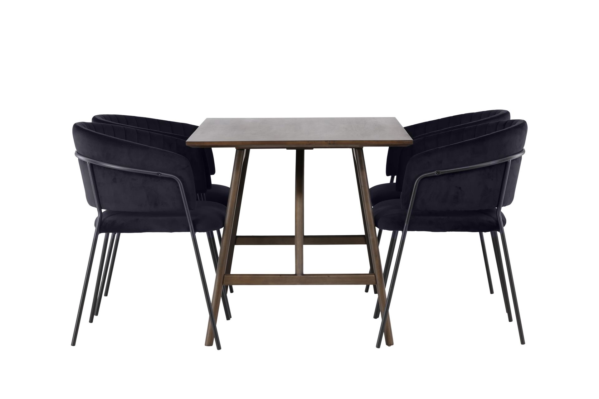 Kaseidon Spisegruppe 120 cm Rektangulær med 4 Selma stole - Svart - Møbler - Borde - Spisebordssæt
