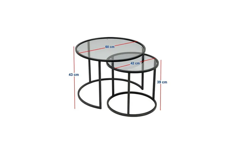 Kashiwa Sofabord 60 cm - Sort - Møbler - Borde - Sofabord