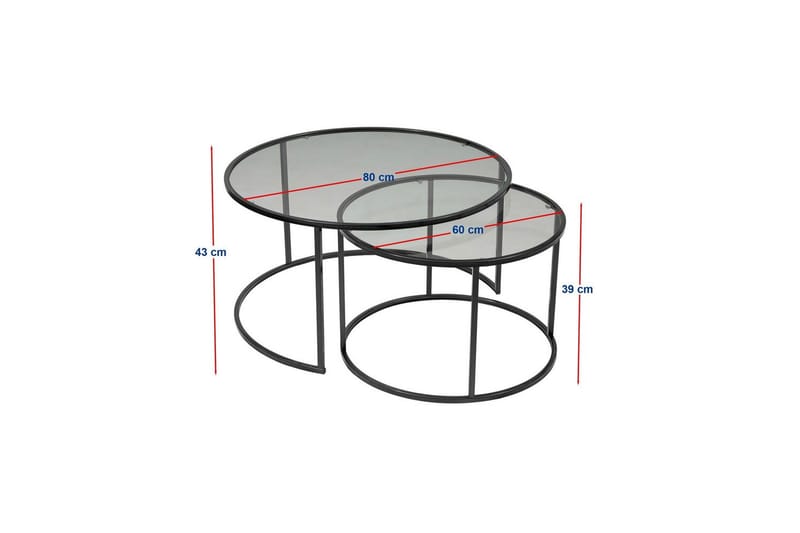 Kashiwa Sofabord 80 cm - Sort - Møbler - Borde - Sofabord