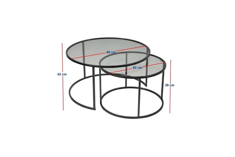 Kashiwa Sofabord 80 cm - Sort - Møbler - Borde - Sofabord