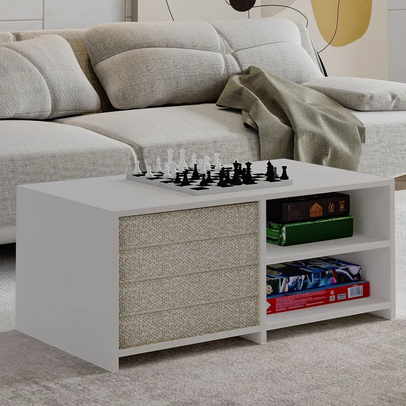 Kavon Sofabordssæt 90x44,1x45 cm - Hvid - Møbler - Borde - Sofabord